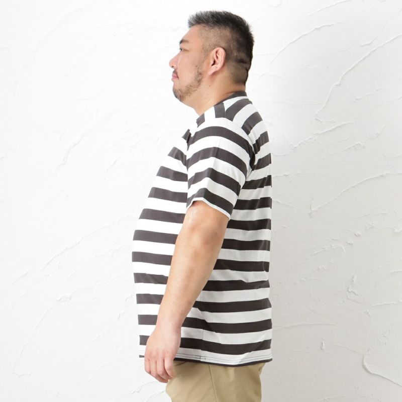 Orgabits 大きいサイズ ボーダークルーネック半袖tシャツ キングサイズ メンズ