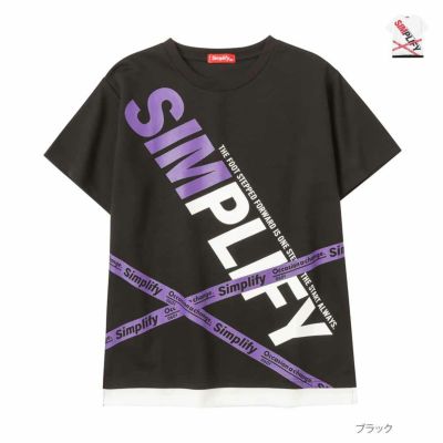 Simplify ポンチ素材 ロゴラインTシャツ キッズ ネコポス 対応商品