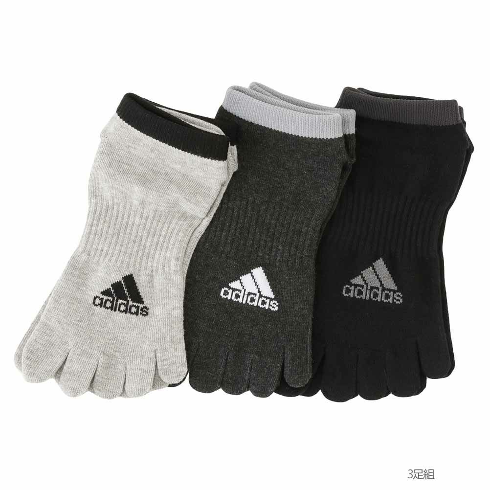 Adidas 5本指アンクルソックス 3足組 メンズ