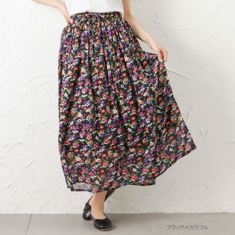 [期間限定価格]【オンラインストア限定】綿ボイル総柄スカート レディース商品画像-2