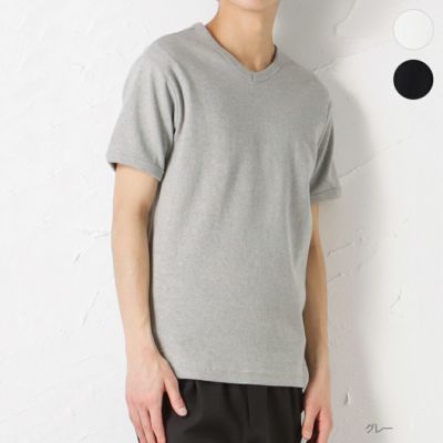 Alpha リブクルーネック半袖tシャツ メンズ