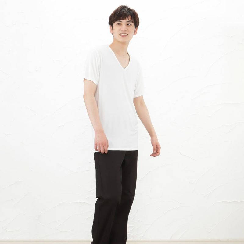 SARARI COOL VネックTシャツ メンズ メール便 対応商品商品画像-4