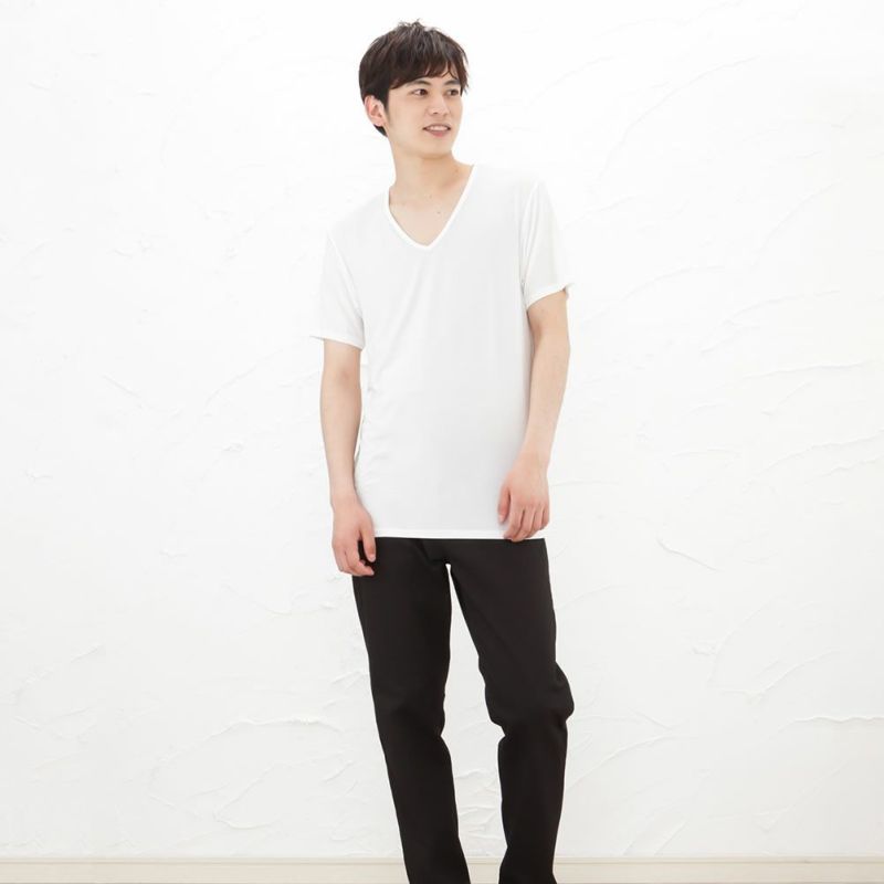 SARARI COOL VネックTシャツ メンズ メール便 対応商品商品画像-5