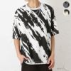 ポンチ素材 アクセ付き総柄Tシャツ メンズ