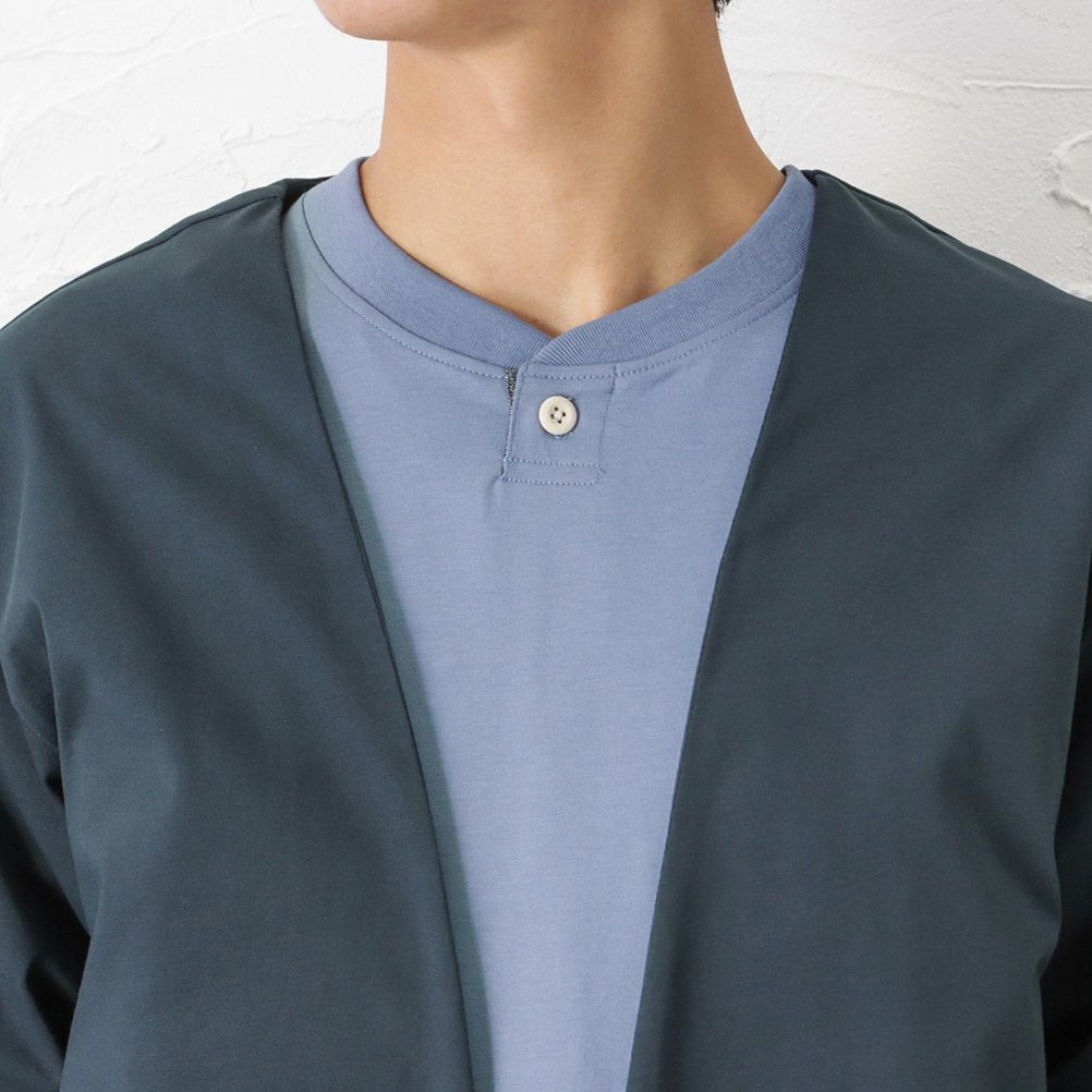 Sarari 冷感ボタンレスカーディガン メンズ Sarari 冷感ボタンレスカーディガン メンズ