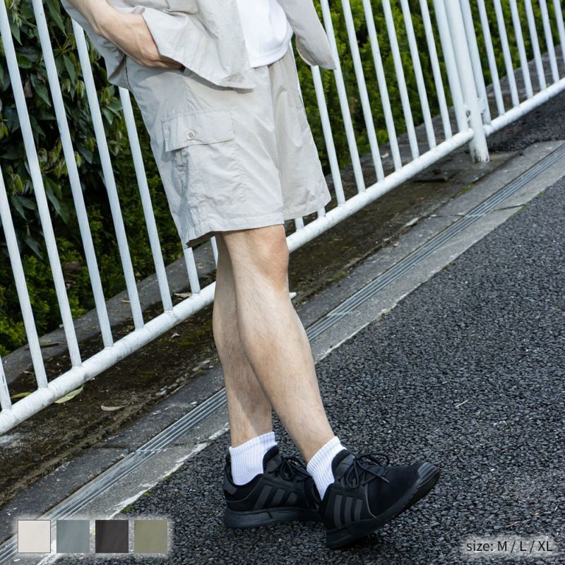 Navy 軽量カーゴショートパンツ メンズ