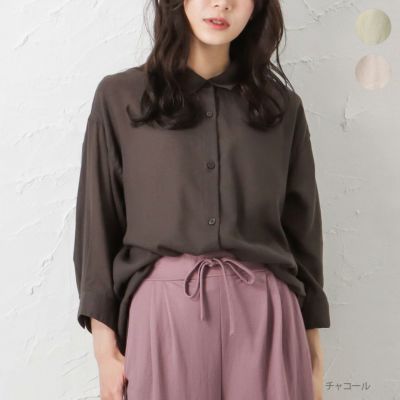 NAVY  エアフリールーズシャツ レディース