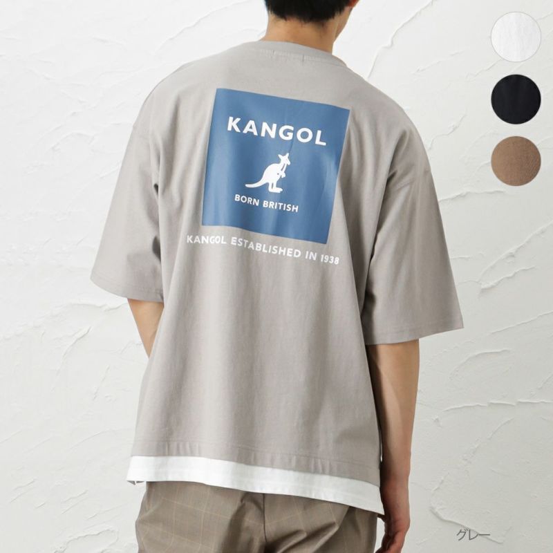KANGOL フェイクレイヤードカラーボックスTシャツ メンズ