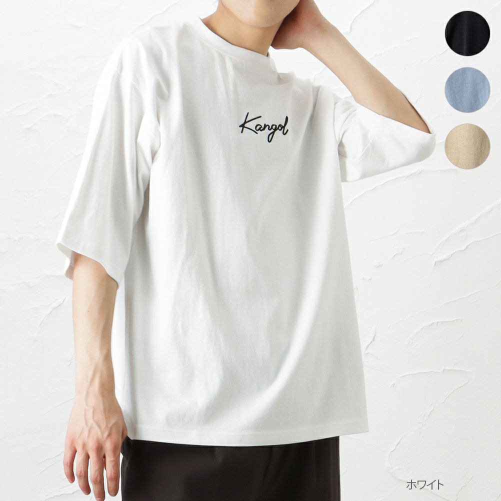 Kangol 筆記体ロゴ5分袖tシャツ メンズ