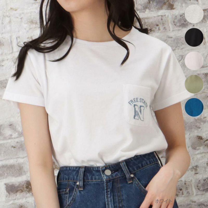 Navy ロゴtシャツ レディース