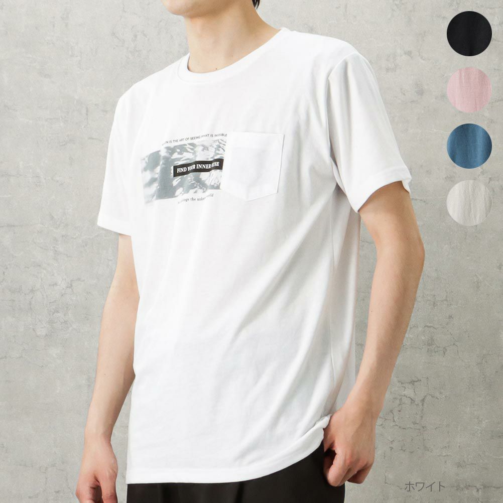T Graphics 胸ポケット付きプリント半袖tシャツ メンズ