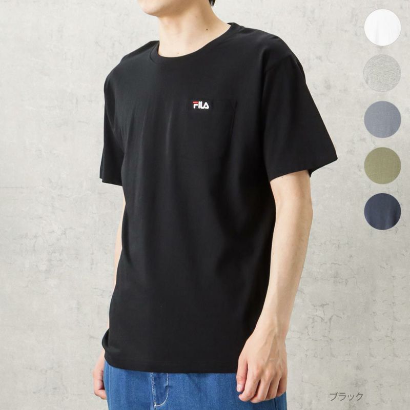 FILA 胸ポケット付きワンポイント刺繍Tシャツ メンズ