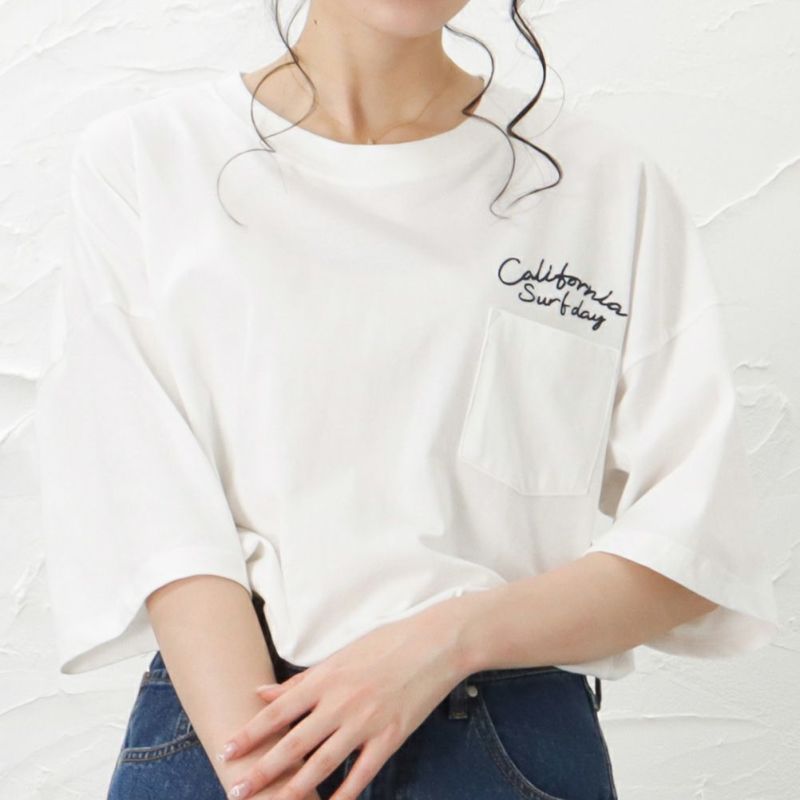 Underwraps ラウンドヘム国旗五分袖tシャツ レディース Underwraps ラウンドヘム国旗五分袖tシャツ レディース