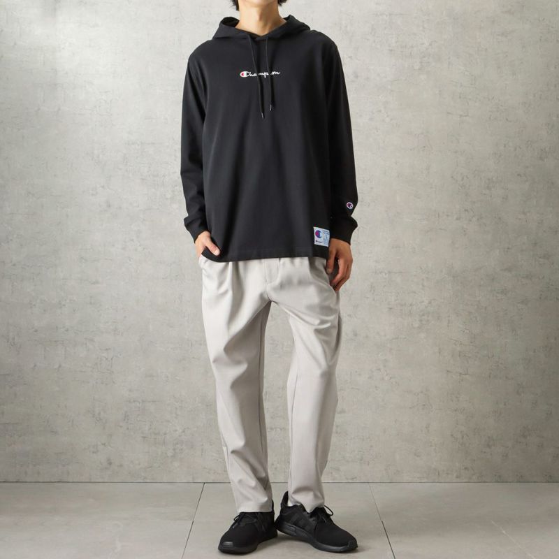 Champion ロゴ刺繍フード付きロングスリーブＴシャツ メンズ商品画像-3