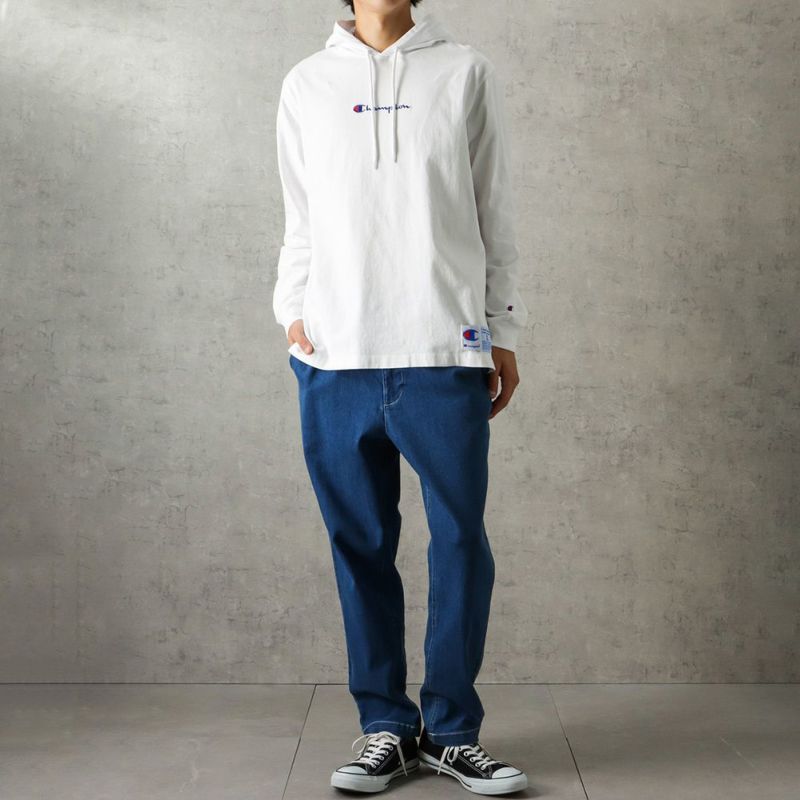Champion ロゴ刺繍フード付きロングスリーブＴシャツ メンズ商品画像-6