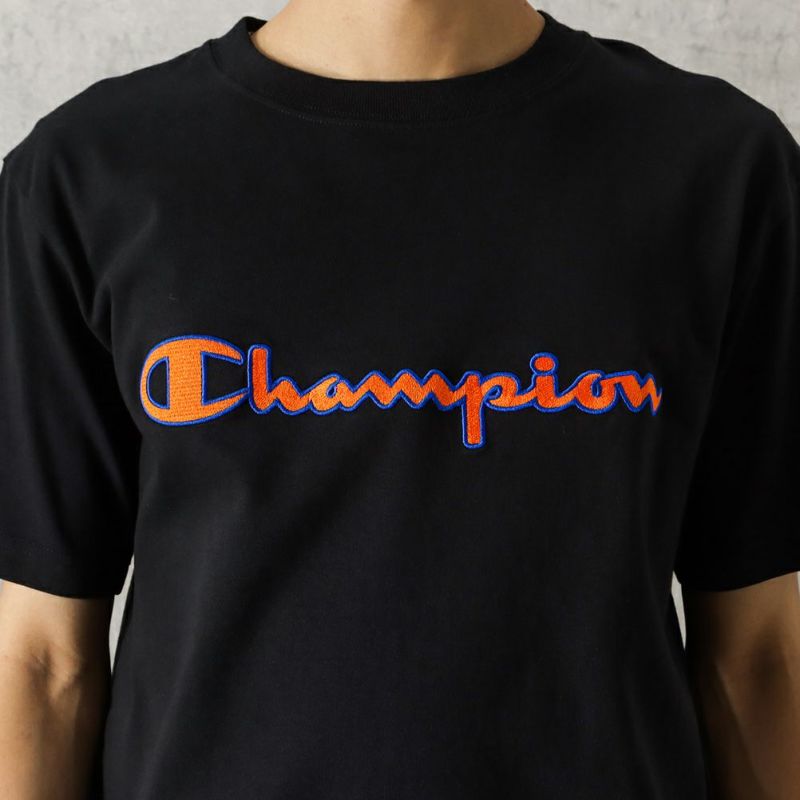 Champion ロゴ刺繍Tシャツ メンズ