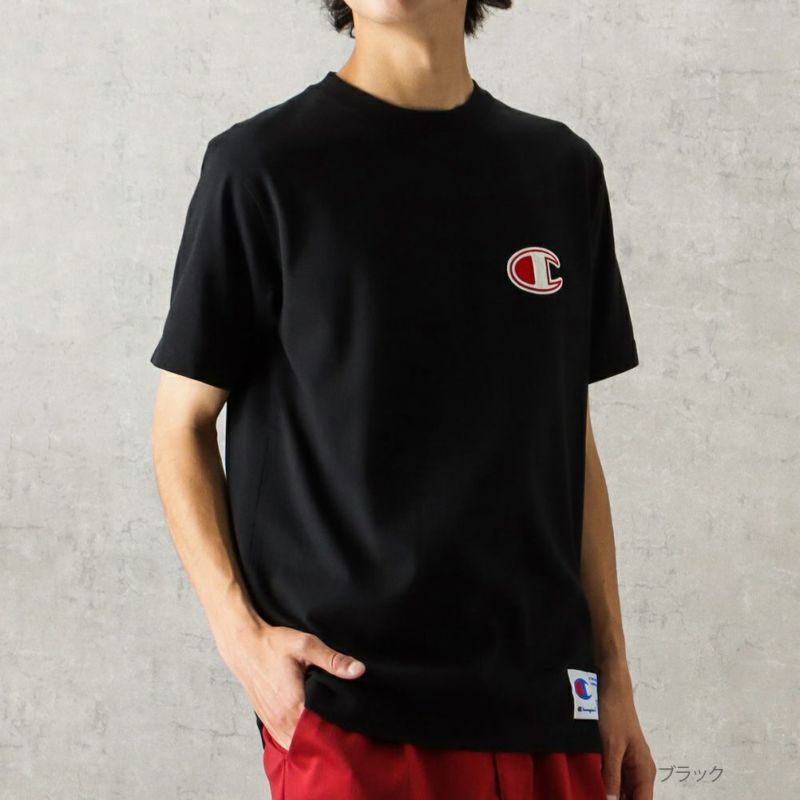 Champion 左胸フェルトCワッペンTシャツ メンズ