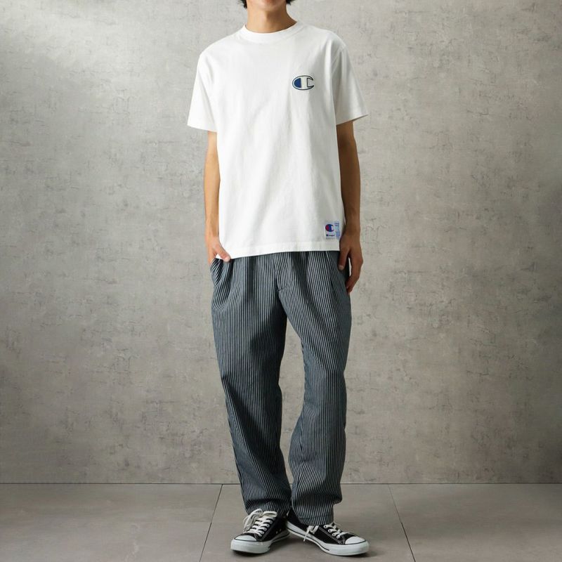 Champion 左胸フェルトCワッペンTシャツ メンズ