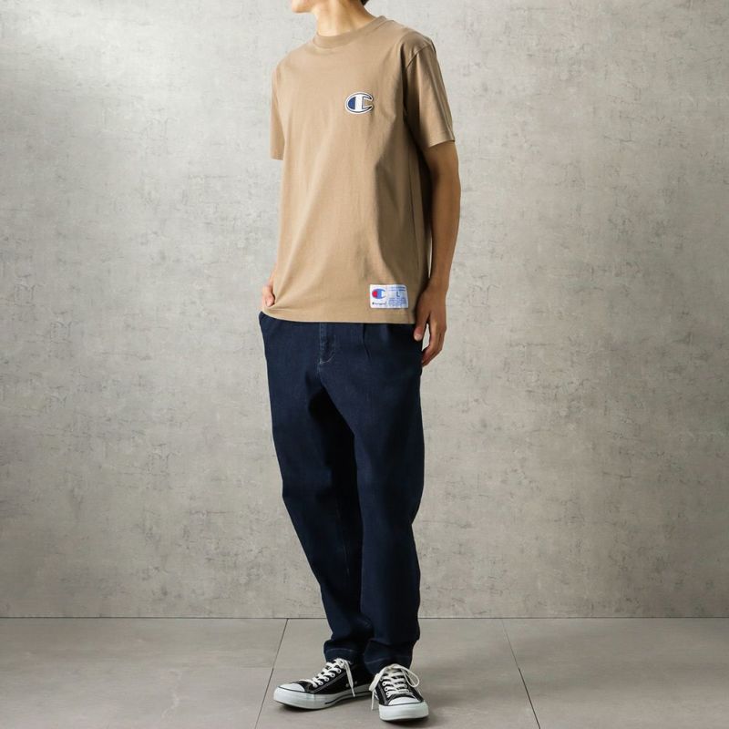Champion 左胸フェルトCワッペンTシャツ メンズ