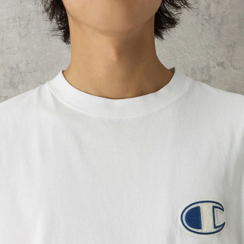 Champion 左胸フェルトCワッペンTシャツ メンズ