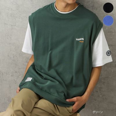 【オンラインストア限定】VISION STREET WEAR  鹿の子ベストアンサンブルTシャツ メンズ