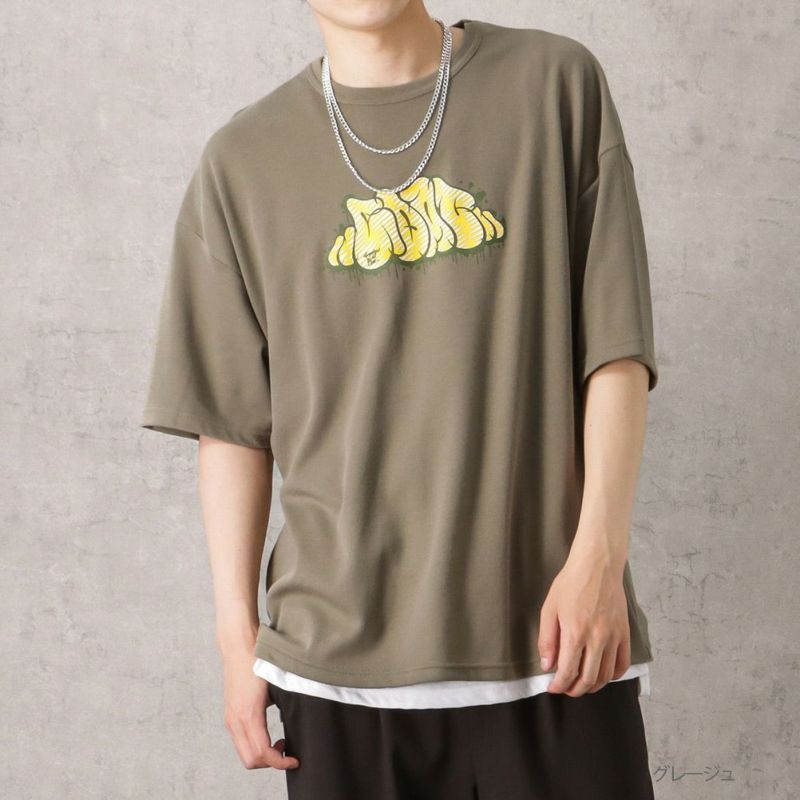 【オンラインストア限定】ポンチ素材 プリントTシャツアンサンブル アクセサリー付き メンズ メール便 対応商品商品画像-3