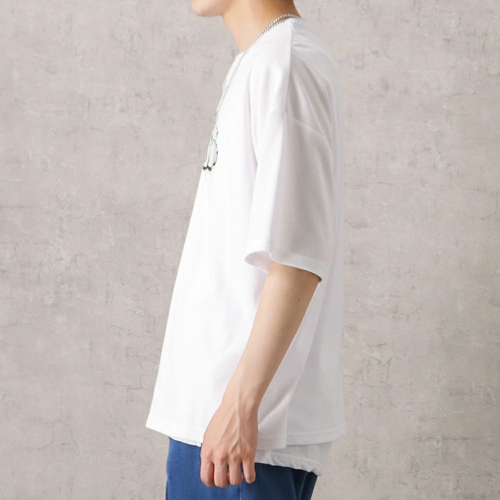 【オンラインストア限定】ポンチ素材 プリントTシャツアンサンブル アクセサリー付き メンズ メール便 対応商品商品画像-5