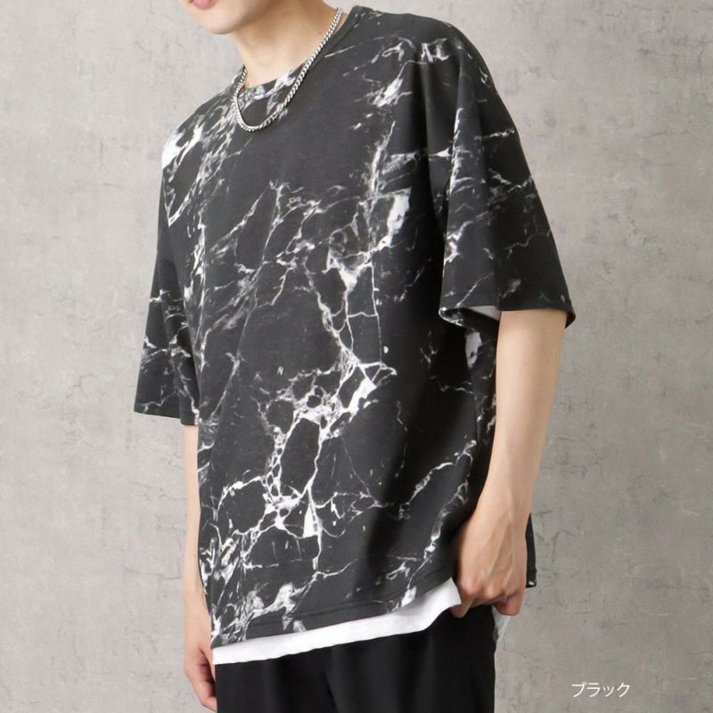 【オンラインストア限定】ポンチ素材 総柄プリントTシャツアンサンブル アクセサリー付き メンズ メール便 対応商品商品画像-2