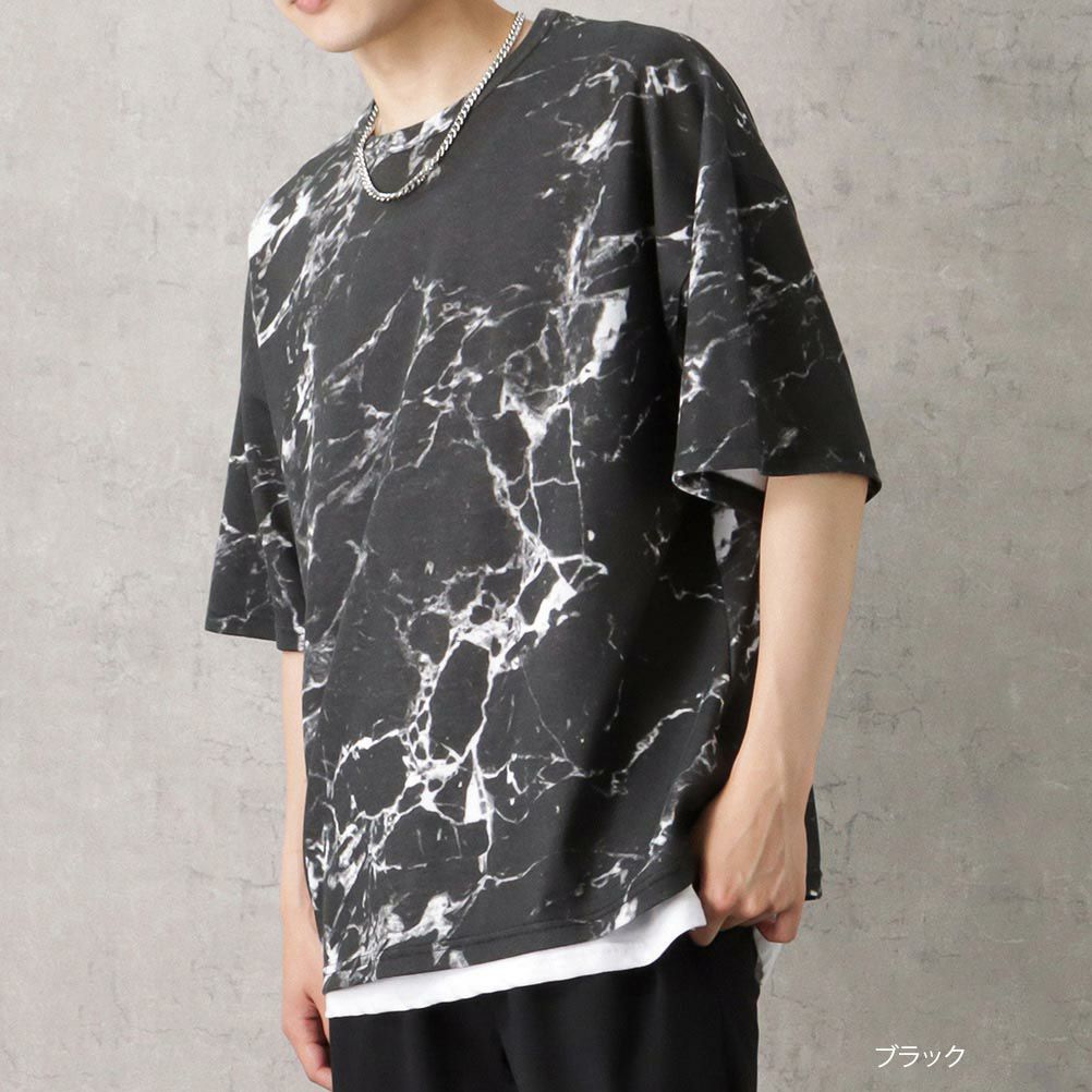 【オンラインストア限定】ポンチ素材 総柄プリントTシャツアンサンブル アクセサリー付き メンズ メール便 対応商品商品サムネイル-2