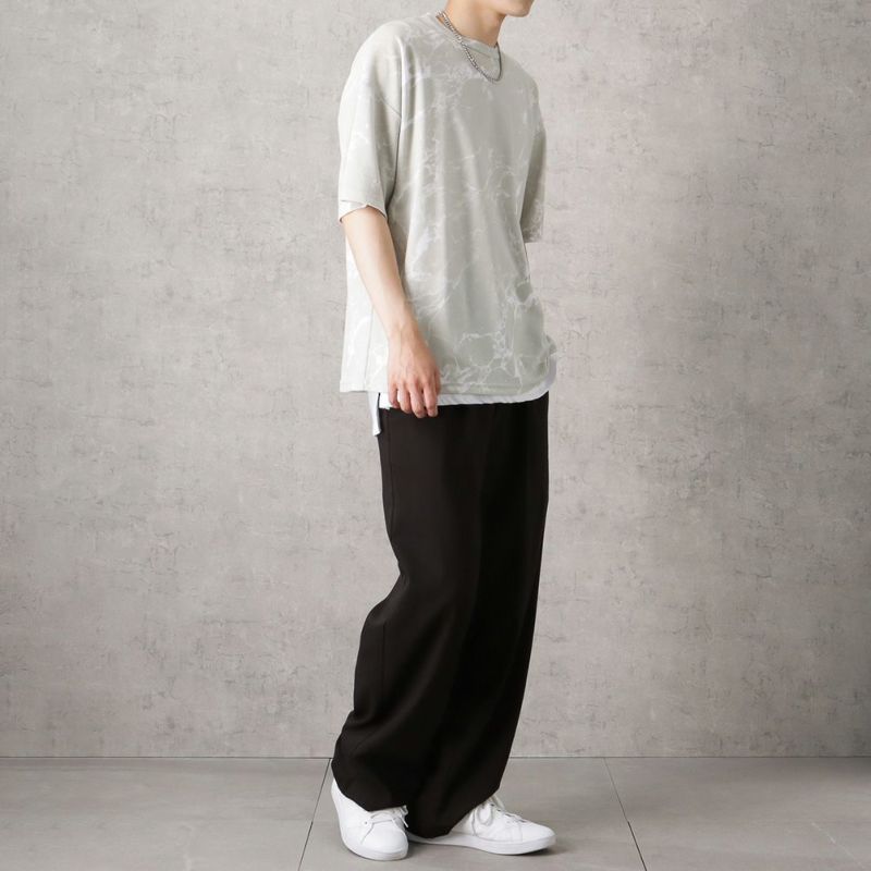 【オンラインストア限定】ポンチ素材 総柄プリントTシャツアンサンブル アクセサリー付き メンズ メール便 対応商品商品画像-4