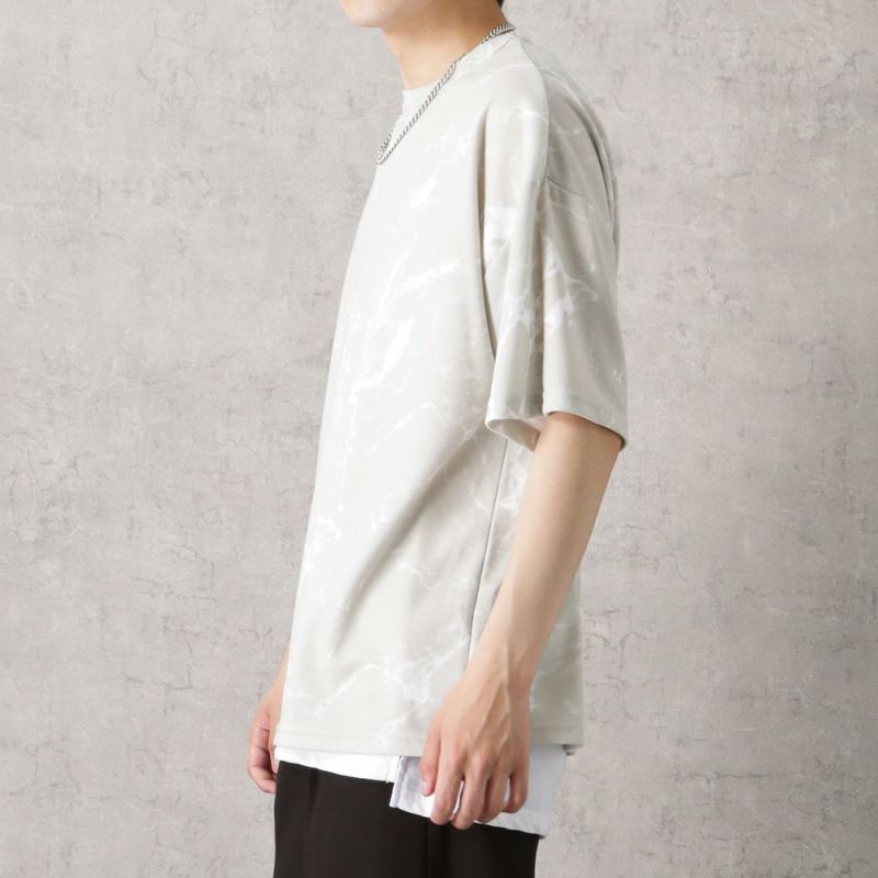 【オンラインストア限定】ポンチ素材 総柄プリントTシャツアンサンブル アクセサリー付き メンズ メール便 対応商品商品画像-5