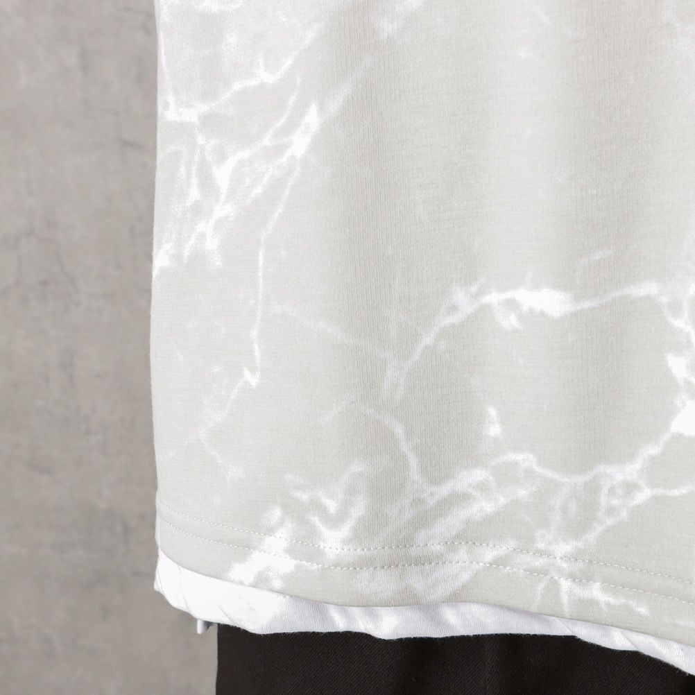 ポンチ素材 総柄プリントTシャツアンサンブル アクセサリー付き メンズ ネコポス 対応商品