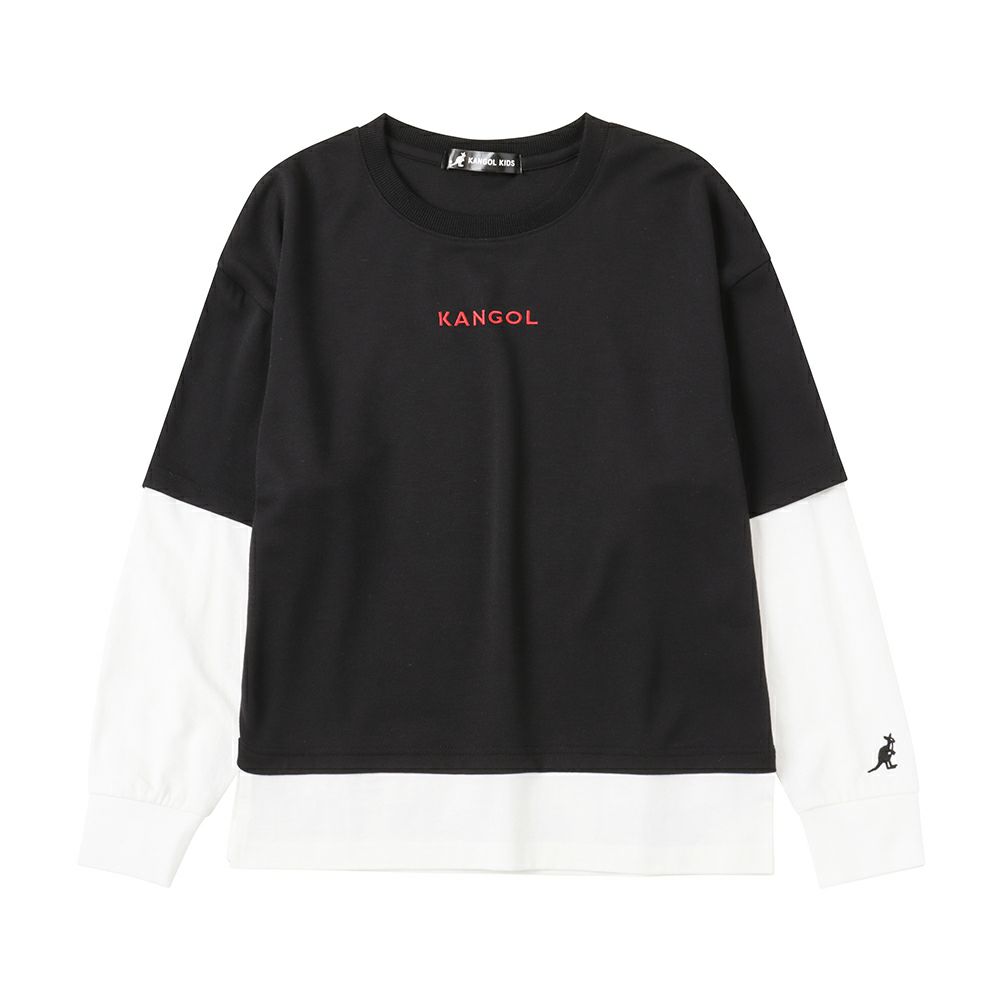 KANGOL ポンチ素材 フェイクレイヤードロングスリーブTシャツ キッズ ネコポス 対応商品