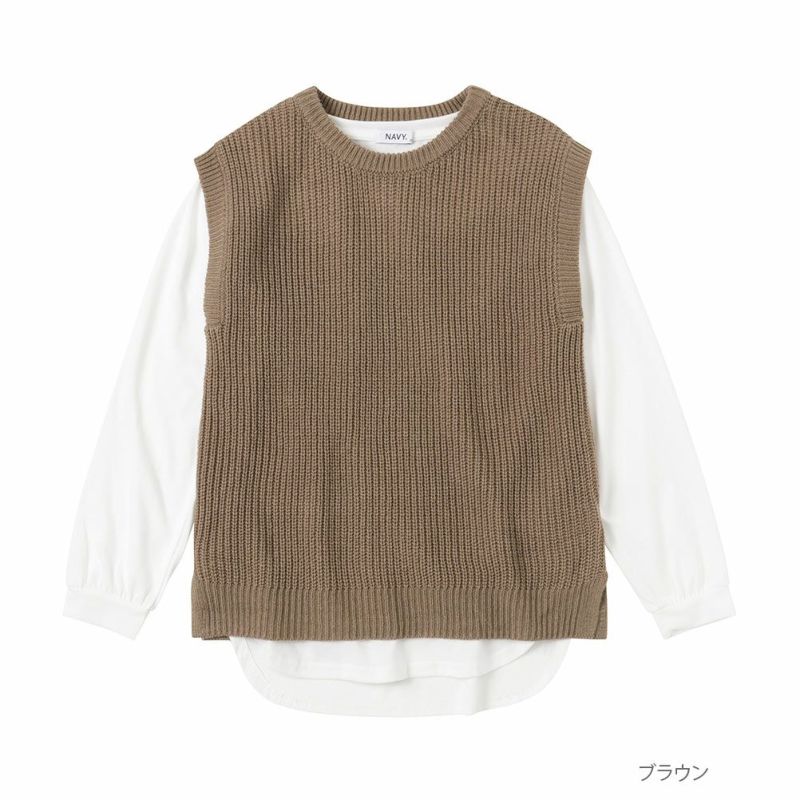NAVY ニットベストアンサンブル キッズ メール便 対応商品商品画像-3