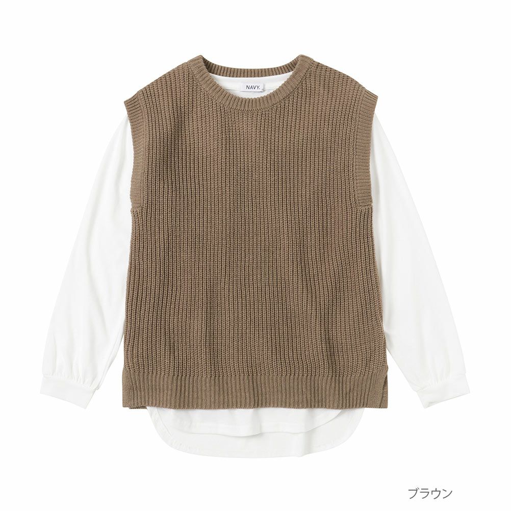 [さらに50%OFF]NAVY ニットベストアンサンブル キッズ メール便 対応商品商品サムネイル-3