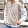 KANGOL フェイクレイヤードベストロングスリーブTシャツ メンズ