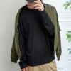 NAVY ワッフルクルーロングスリーブTシャツ メンズ