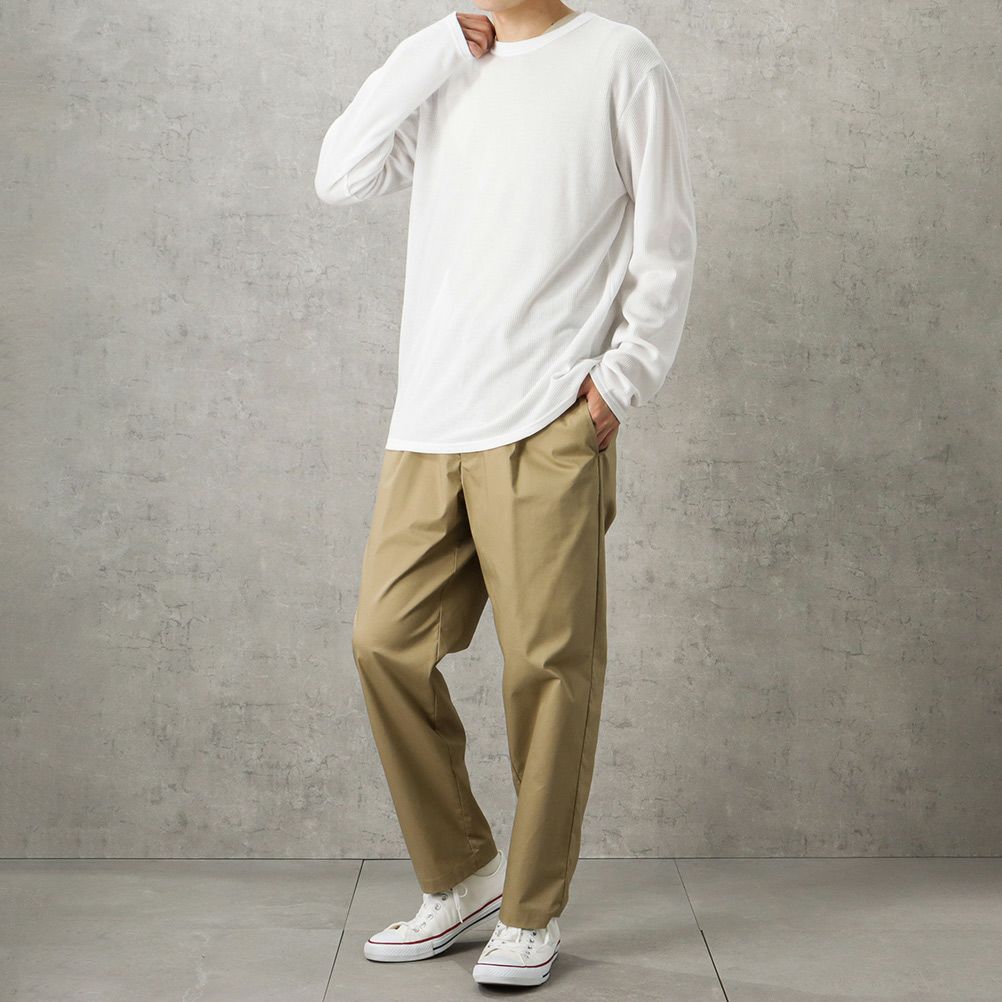 NAVY ワッフルクルーロングスリーブTシャツ メンズ商品サムネイル-9