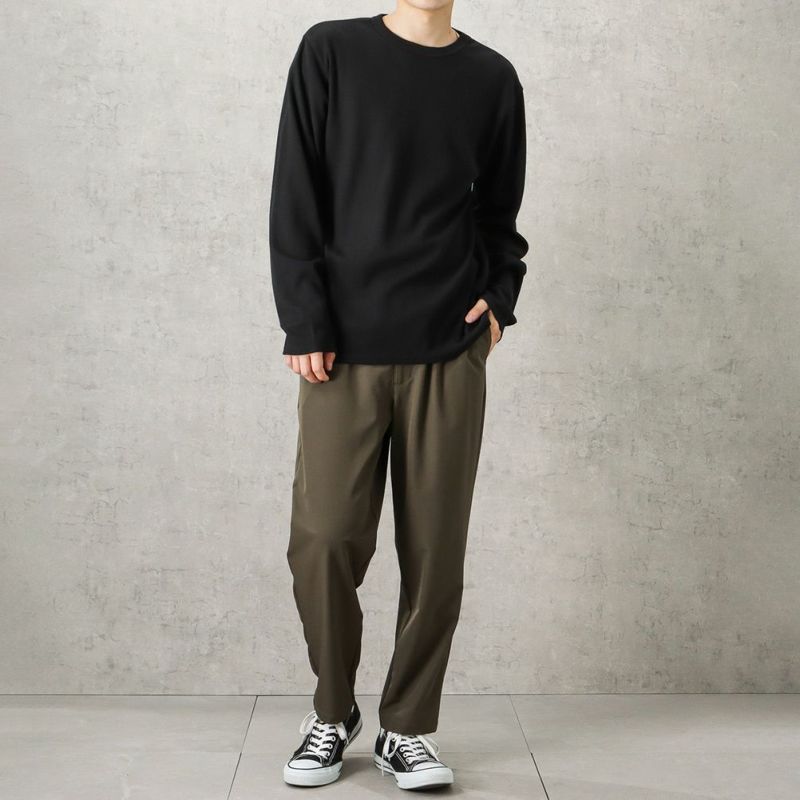 NAVY  ワッフルクルーロングスリーブTシャツ メンズ商品画像-10