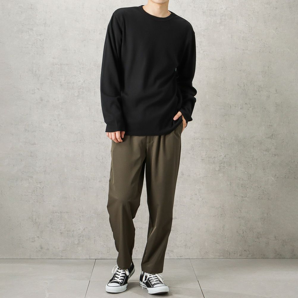 NAVY ワッフルクルーロングスリーブTシャツ メンズ商品サムネイル-10