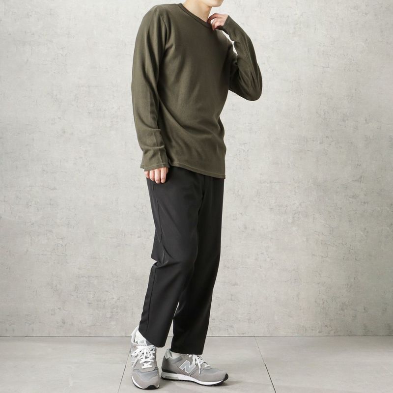 NAVY  ワッフルクルーロングスリーブTシャツ メンズ商品画像-11