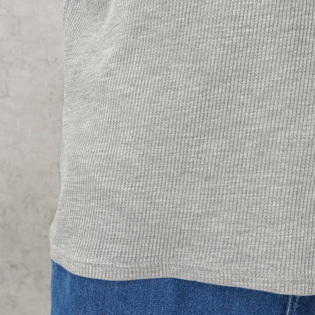 NAVY ワッフルクルーロングスリーブTシャツ メンズ