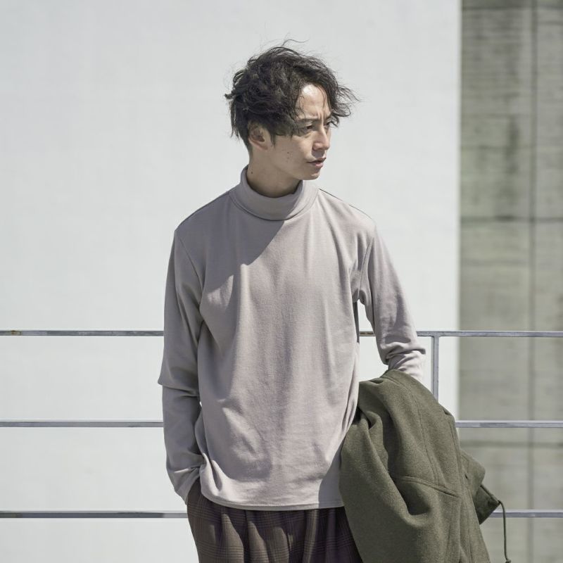 NAVY スムースタートルネックロングスリーブTシャツ メンズ商品画像-2