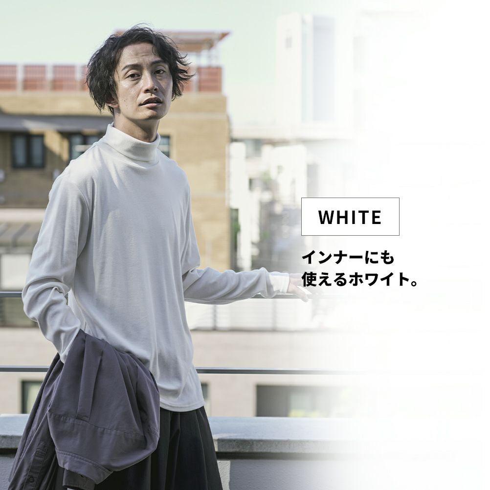 NAVY  スムースタートルネックロングスリーブTシャツ メンズ商品サムネイル-8