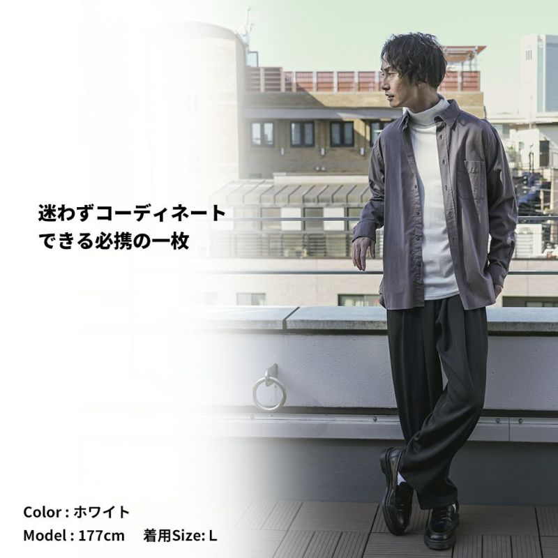 NAVY  スムースタートルネックロングスリーブTシャツ メンズ商品画像-9