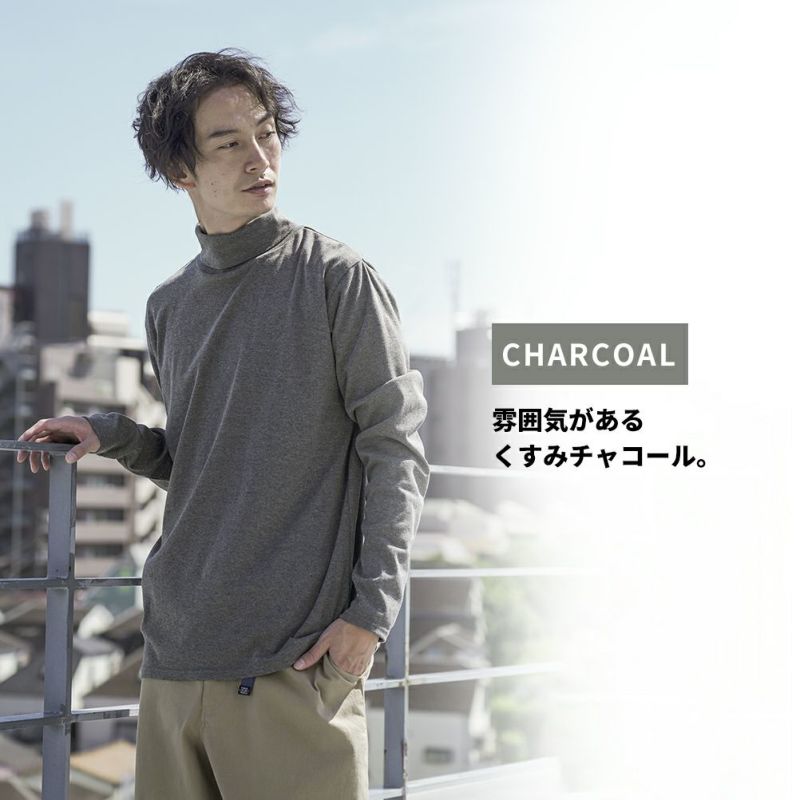 NAVY  スムースタートルネックロングスリーブTシャツ メンズ商品画像-10