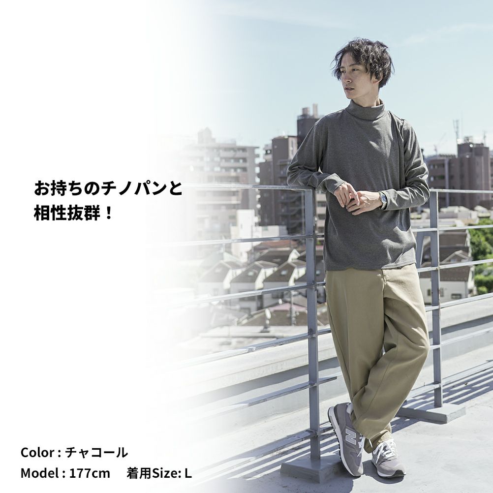 NAVY  スムースタートルネックロングスリーブTシャツ メンズ商品サムネイル-11