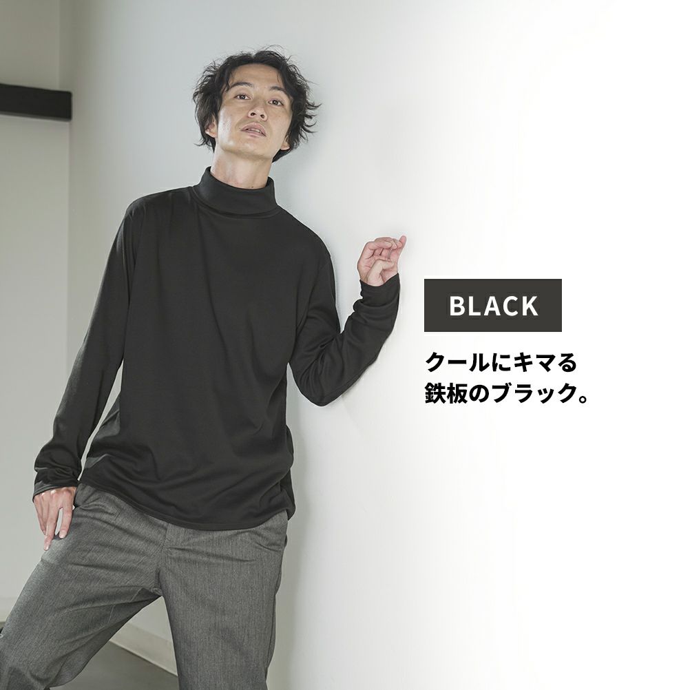 NAVY  スムースタートルネックロングスリーブTシャツ メンズ商品サムネイル-12