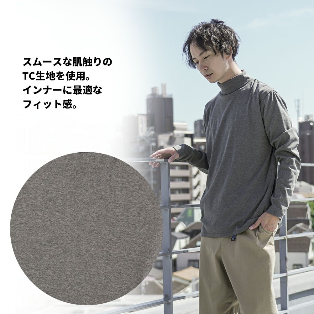 NAVY  スムースタートルネックロングスリーブTシャツ メンズ商品サムネイル-14