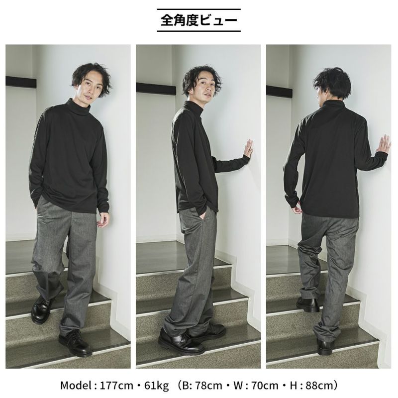 NAVY  スムースタートルネックロングスリーブTシャツ メンズ商品画像-17